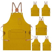 Genixart Chef Apron for Men Women with Pockets, Canvas Aprons for Kitchen Coo...