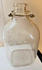 Vintage Milk Jug Glass One Gallon Square Bottle Metal Handle  -  Conservo