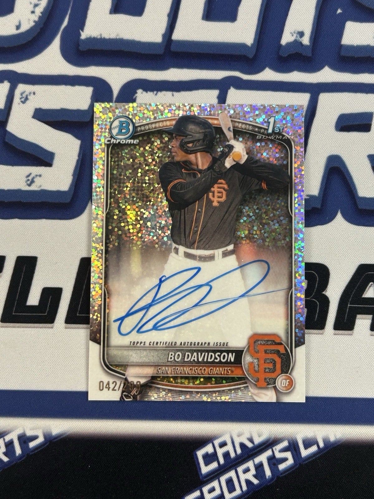 2025 Topps Bowman Chrome 1st Bowman Speckle Auto #CPA-BD Bo Davidson /299