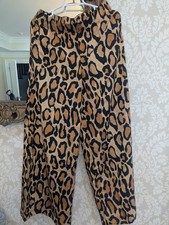 NWT Cato Leopard Print Wide Leg Pants Women's Size Small