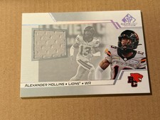 Alexander Hollins 2025 Upper Deck CFL Game Used Jersey BC Lions
