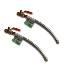 2 Pack XFITTING 1/2" Push Fit Valve Flexible Water Heater Hose, 3/4 FIP 18 Inch