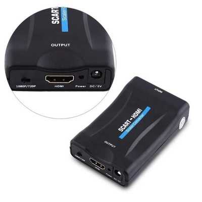 SCART to HDMI Converter 1080P Video Audio Adapter USB Cable Sky Box STB DVD