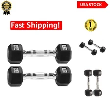 5LB Hex Dumbbell Pair with No-Roll Feature - Secure and Stylish Weight Training