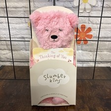 Slumberkins Thinking Of You Collection Honey Bear In Peony Pink. Flat Plush New