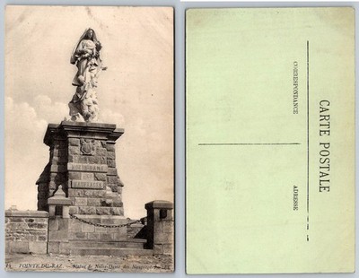 Pointe du Raz Notre Dame des Naufragés Statue Vintage Postcard France