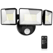 7500LM LED Security Light Motion Sensor Outdoor Lights, Adjustable 3 Head LED...