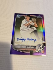 2025 BOWMAN CHROME DRAFT BRIGGS MCKENZIE 1ST AUTO TRUE PURPLE #/250 ATL BRAVES