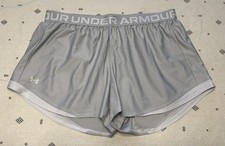 Under Armour Heat Gear Shorts Women's Size XL Gray Logo Loose Running Athletic