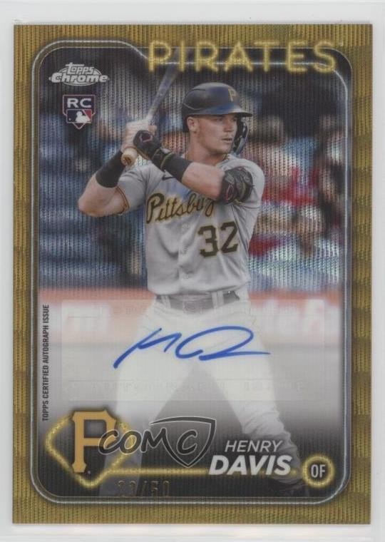 2024 Topps Chrome Update Gold Wave Refractor /50 Henry Davis Rookie Auto RC
