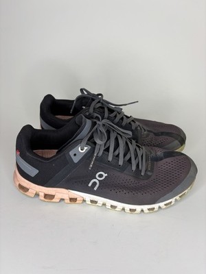 On Cloud Shoes Lace Up Casual Athletic Sneakers Women Size 40.5 US 9 Gray Black