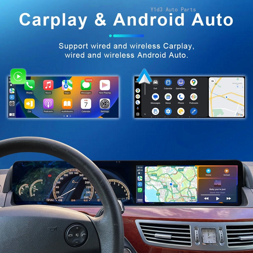 Coche Android GPS 12.3'' 8+256G para Mercedes Benz S W221 2006-13 Auto Wifi Carplay Foto 3 de 4