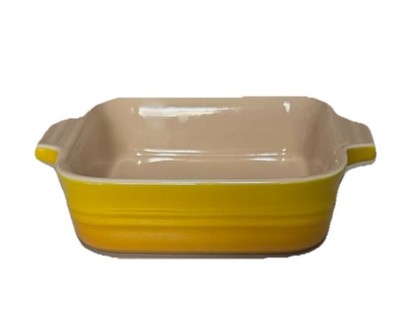 Le CREUSET Square Yellow Ombre Stonewear Petite Baking Dish 12.11