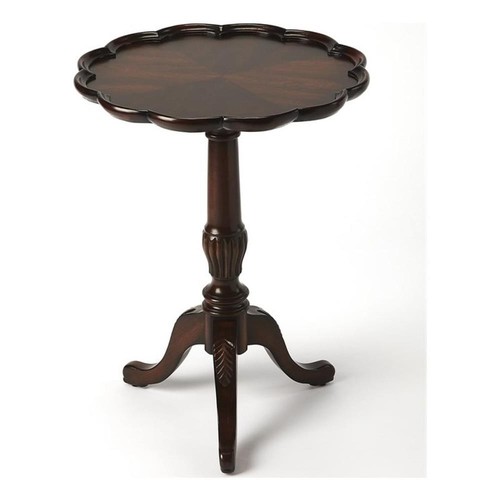 Pemberly Row Modern Pedestal Table In Plantation Cherry Finish - Picture 1 of 3