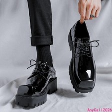 Mens British Square Toe Platform Dress Busine...