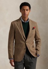 Polo Ralph Lauren Men's Modern Herringbone Sport Coat Jacket Blazer Brown 44L