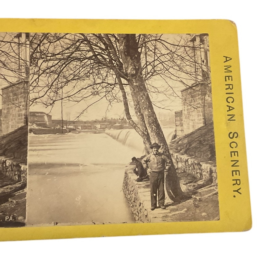 Fairmont Falls Philadelphia Pennsylvania Man Tree American Scenery c1870s SC5