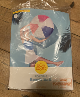 Sun Squad Large Inflatable PVC Beach Ball 25 Inch Diameter Pool Toy NEW!