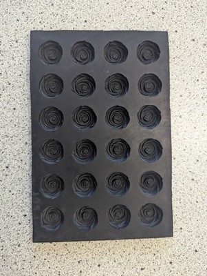 Rose Rubber Candy Mold 1 & 3/16'' Size 24 Cavities Per Mold