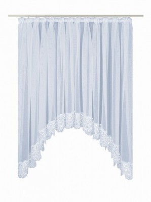 Wirth C-Bogenstore Elvira mit Faltenband 1:3 Farbe weiß, Spitzenhöhe 14 cm