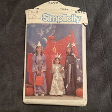 Simplicity Pattern 6672 CUT Boy Girls Costume Devil Cape Wizard Vtg 1984 vintage