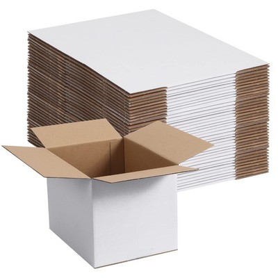 40 Pack Small Shipping Boxes 8x6x6 Inches, White Corrugated Cardboard Mailing...