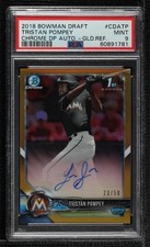 2018 Bowman Draft Gold Refractor 23/50 Tristan Pompey PSA 9 MINT Auto 01nw