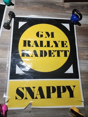 GM Opel Rallye Kadett Dealer Sign Original Rare 2-DR Super Deluxe Snappy 3 incd