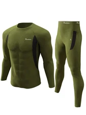 Mens Thermal Underwear Set, Long Johns for Men Base Layer Bottom Top Set Cold...