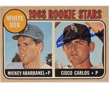 Vintage 1968 Topps Mickey Abarbanel / Cisco Carlos Rookie Stars Auto Card #287. rookie card picture