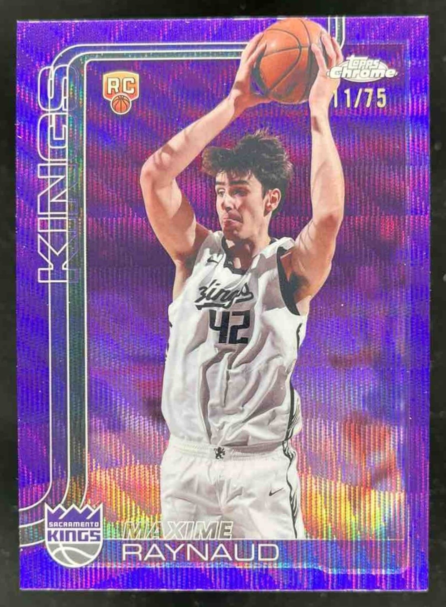 2025 Topps Chrome Maxime Raynaud Purple Wave Refractor /75 #293 RC Kings