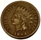 1883 (P) Indian Head Cent Good Penny Fine Details Condition One Cent - 2099