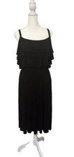 AnnTaylor Loft Dress Spaghetti Strap/Cold Shoulder Ruffle Detail On Bodice Sz M