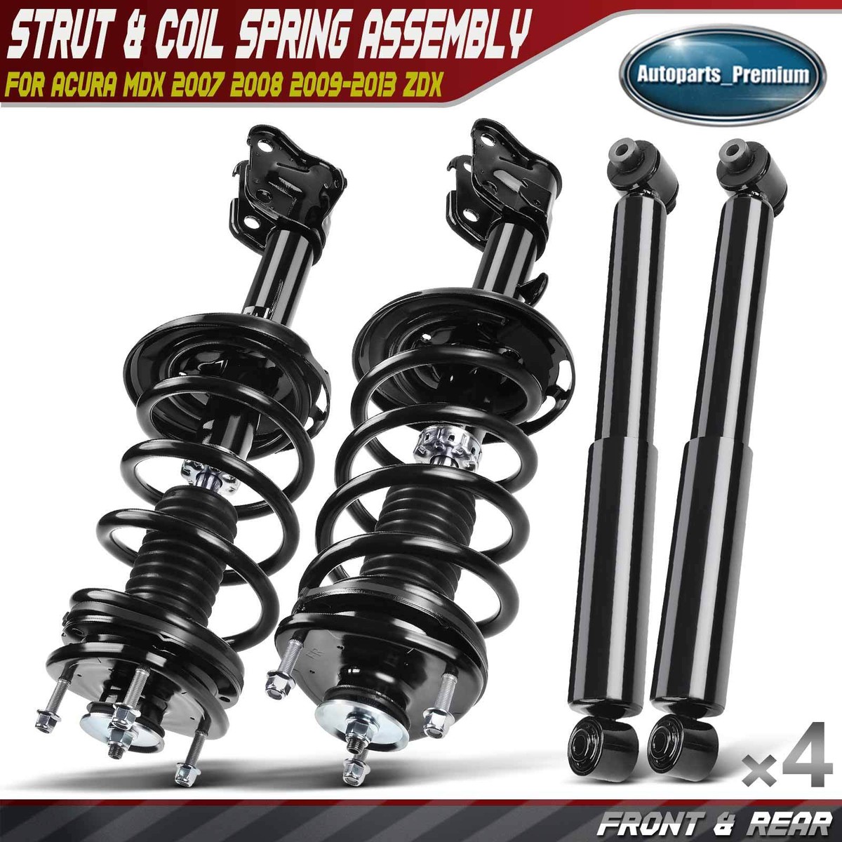 4pcs Front & Rear Complete Strut & Coil Spring Assembly for Acura