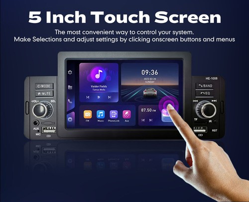 Singolo 1 DIN Auto Stereoradio MP5 Lettore Carplay 5"" BT Telecomando - Foto 10 di 15