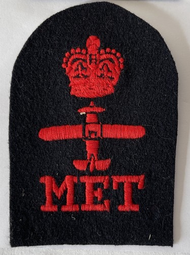 MET Officers Royal Navy Red on Black Embroidered Branch Qualification Rank Patch