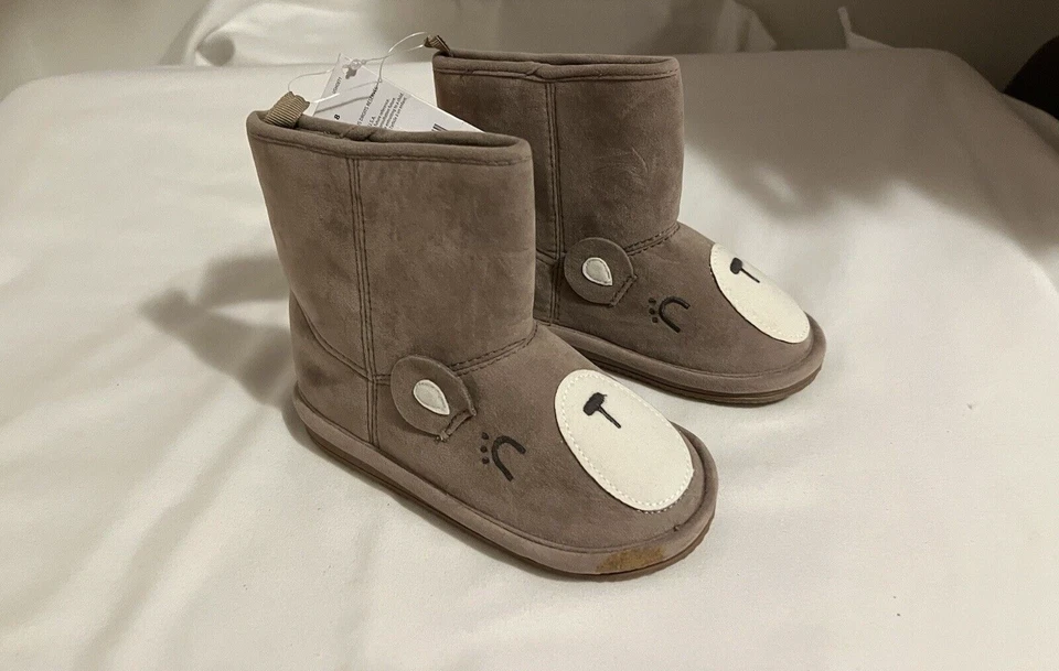 BOTAS GYMBOREE NIÑAS PEQUEÑAS SUAVE CARA DE OSO TALLA 8 NUEVAS CON DEFECTO LEER POR FAVOR Foto 2 de 4
