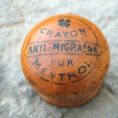 petite boite en buis crayon anti migraine pur menthol médecine pharmacie  - Bild 1 von 4