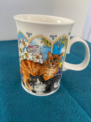 Dunoon Window Cats Coffee Mug Designed By Sue Scullard England