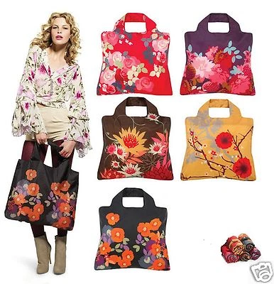 Bloom Range Flowers Envirosax Eco Reusable Foldaway roll up Floral Shopping Bag