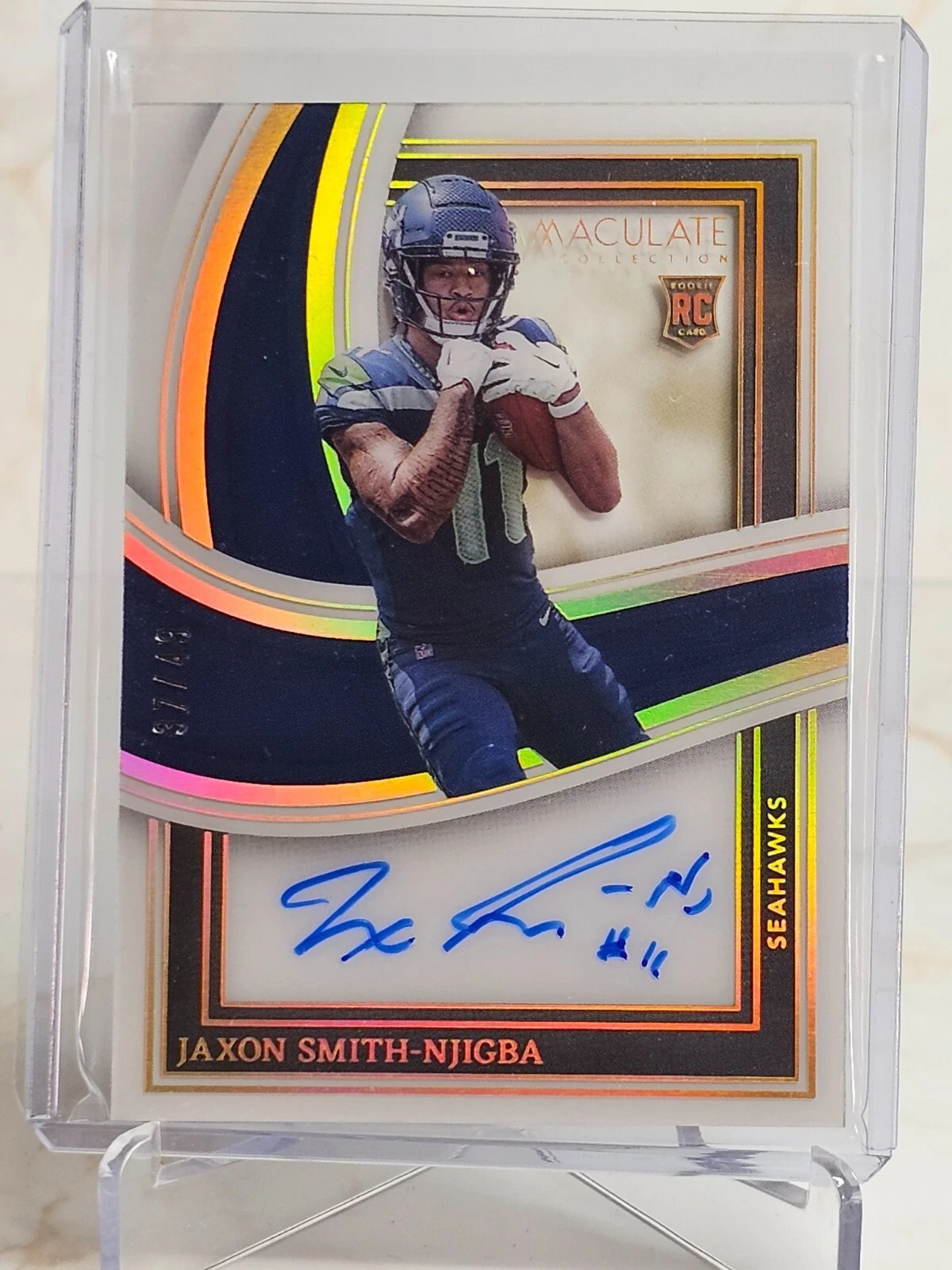 Jaxon Smith-Njigba Panini Immaculate Collection Immaculate Rookie Shadowbox Signatures #RSJSN Base