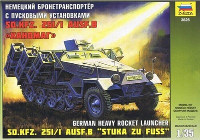 Zvezda 3625 Sd.Kfz.251.1 Ausf.B Stuka zu Fuss Plastik Modellbausatz 1:35 NEU