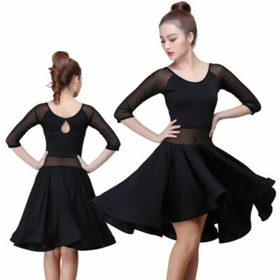 Robe De Danse Latine Paillettes Franges - Filles 6-15 Ans - Sans Manches - Tutu - Pour Salsa, Spectacle