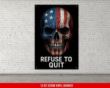 American Skull Motivation Banner - Inspirational Home Gym Decor