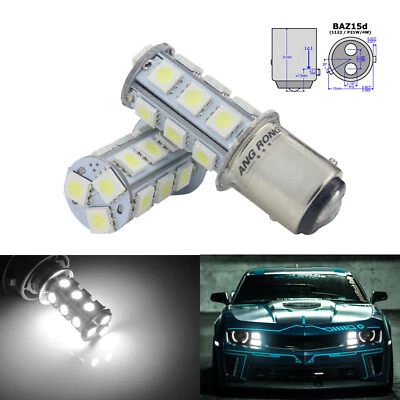 2x Ampoules Veilleuse BAZ15d P21/4W Blanc LED Frein Feu Arrière Stop Lampe DRL - Photo 1/4