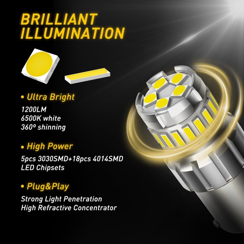 AUXITO 1156 7506 LED Backup Reverse Light Bulbs 6500K Super Bright White 2-10PCS - Picture 6 of 16