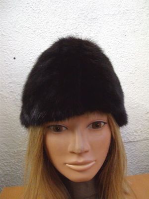 EXCELLENT CANADIAN DARK RANCH MINK FUR HAT WOMEN WOMAN SIZE  display picture 2