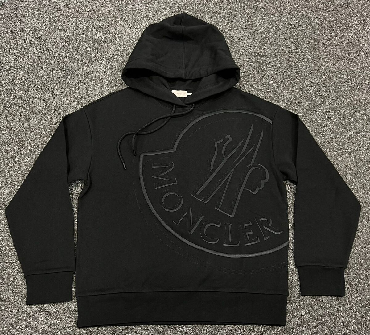 Moncler Brand Embroidered Black Hoodie Small | eBay Moncler Brand Embroidered Black Hoodie Small | eBay