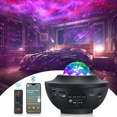 Galaxy Star Projector Light with Remote Control Timer Bluetooth Speaker Multi...