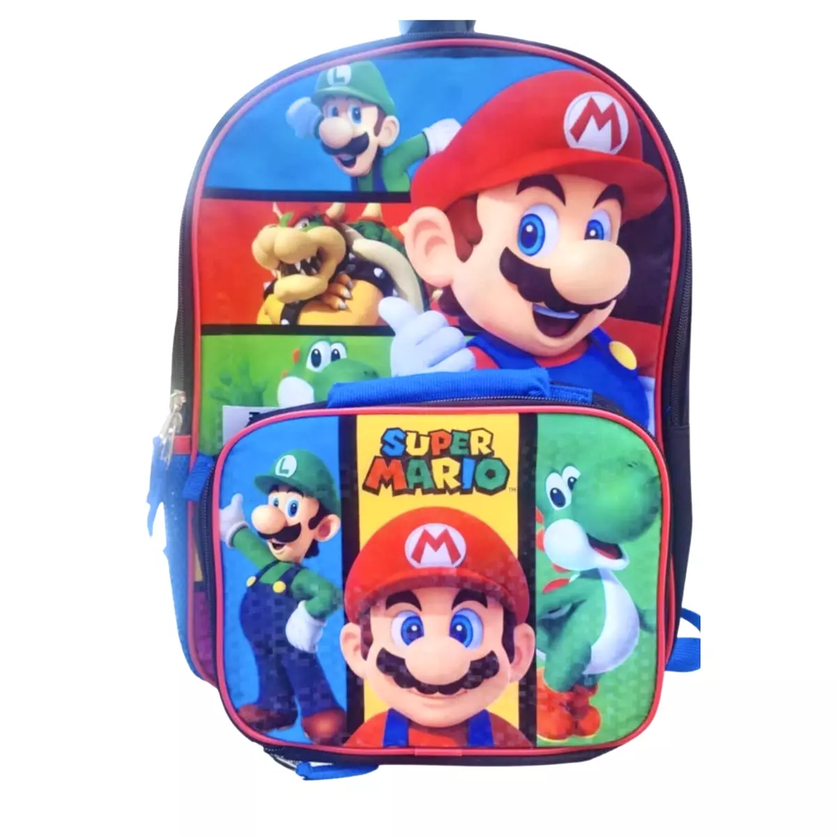 Super Mario Bros Little Boys 16 Pre School Backpack Book Bag Lunch box SET  Kids